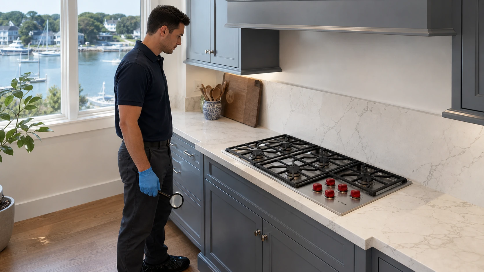 Built-in cooktop diagnostic visit in the service area