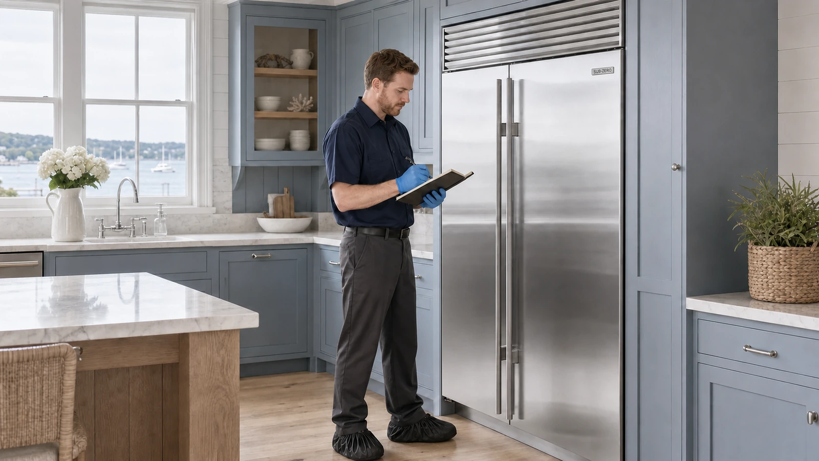 Built-in refrigerator diagnostic visit in the service area
